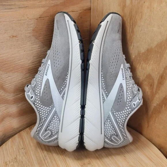 Brooks Ghost 14 Womens Gray Running Shoes Sneakers Size 7 - Picture 8 of 10